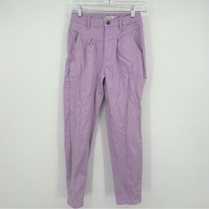 Purple High Waisted Tapered Jeans